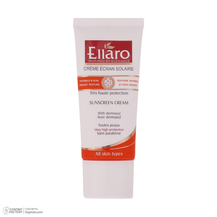 ضد آفتاب بدون رنگ الارو مدل SPF50 محافظ UVA ،UVB، ضد چروک، مناسب انواع پوست تحت لیسانس حجم 50 میلیلیتر