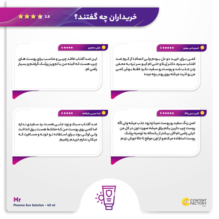 کرم ضدآفتاب بیرنگ مای +SPF50 مدل فارما سان سلوشن، مناسب پوستهای چرب و مختلط، حجم 40 میلیلیتر