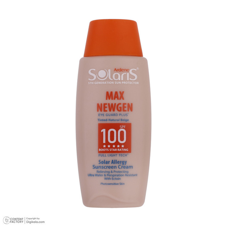 کرم ضدآفتاب رنگی آردن سولاریس SPF100 مدل Max Newgen، مناسب پوستهای حساس، حجم 100 میلیلیتر