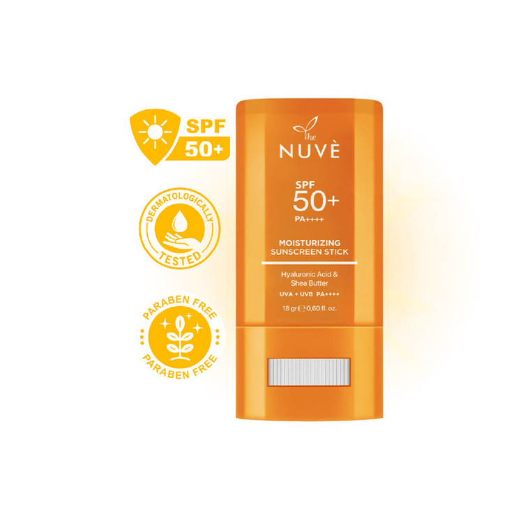 ضدآفتاب استیکی بیرنگ صورت، گردن، لب نوو SPF 50 مدل هیالورونیک اسید محافظ در برابر UVA + UVB مناسب برای انواع پوست حجم ۱۸ میلیلیتر
