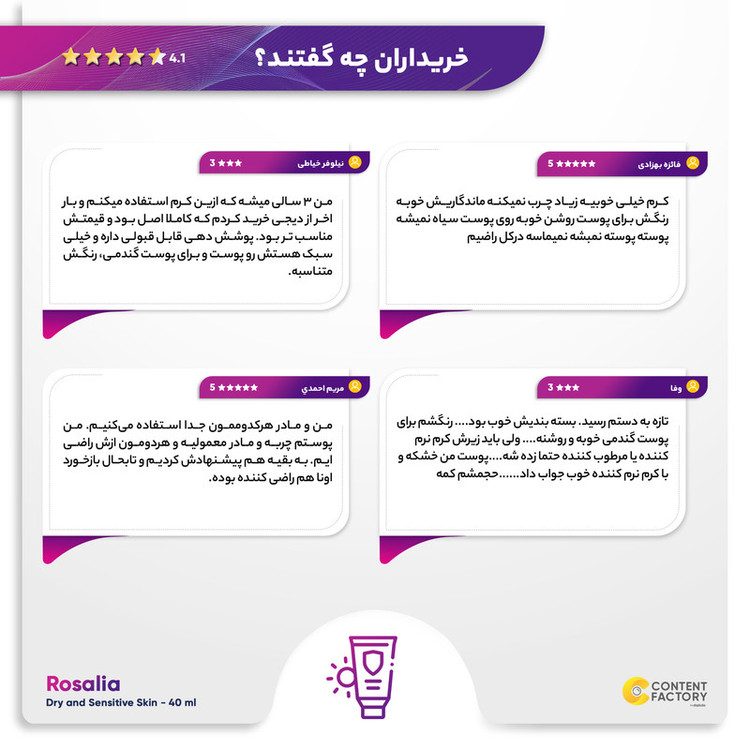 کرم ضدآفتاب رنگی رزالیا SPF50 مدل Dry and Sensitive Skin، مناسب پوستهای خشک و حساس، حجم 40 میلیلیتر