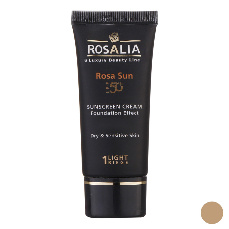 کرم ضدآفتاب رنگی رزالیا SPF50 مدل Dry and Sensitive Skin، مناسب پوست‌های خشک و حساس، حجم 40 میلی‌لیتر