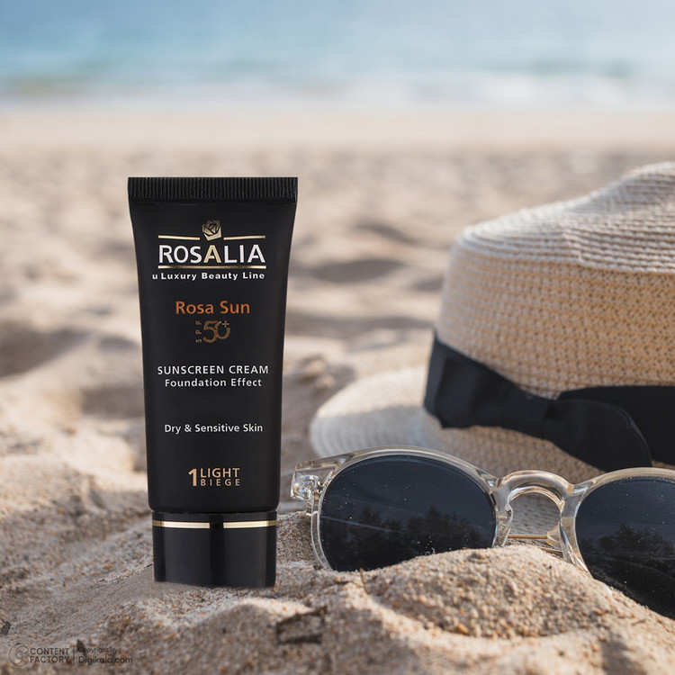 کرم ضدآفتاب رنگی رزالیا SPF50 مدل Dry and Sensitive Skin، مناسب پوستهای خشک و حساس، حجم 40 میلیلیتر