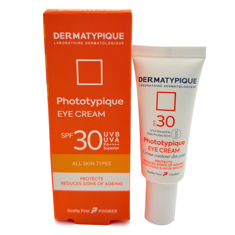 کرم ضد آفتاب بی رنگ دور چشم درماتیپیک SPF 30 مدل Phototypique محافظ UVA ،UVB مناسب برای انواع پوست حجم 20 میلیلیتر