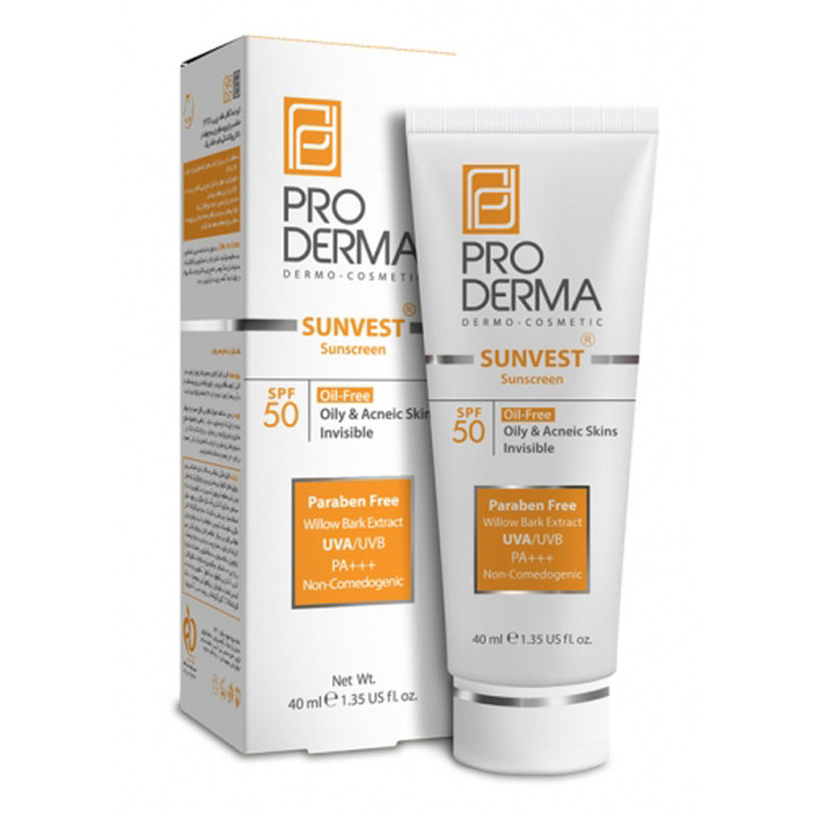 کرم ضدآفتاب فاقد چربی پرودرما مدل SPF50، حجم 40 میلیلیتر