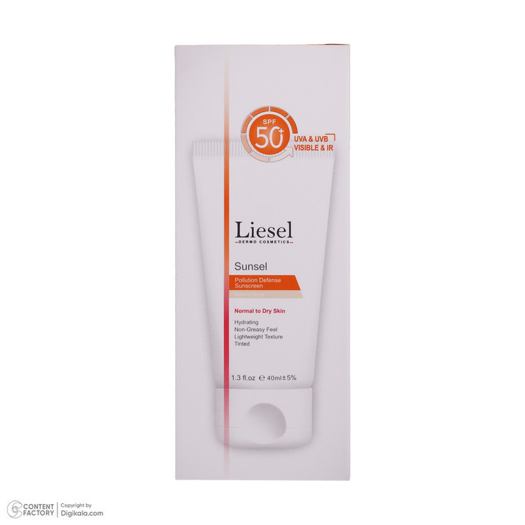 کرم ضد آفتاب رنگی لایسل SPF 50 مدل 01 مناسب انواع پوست حجم 40 میلیلیتر