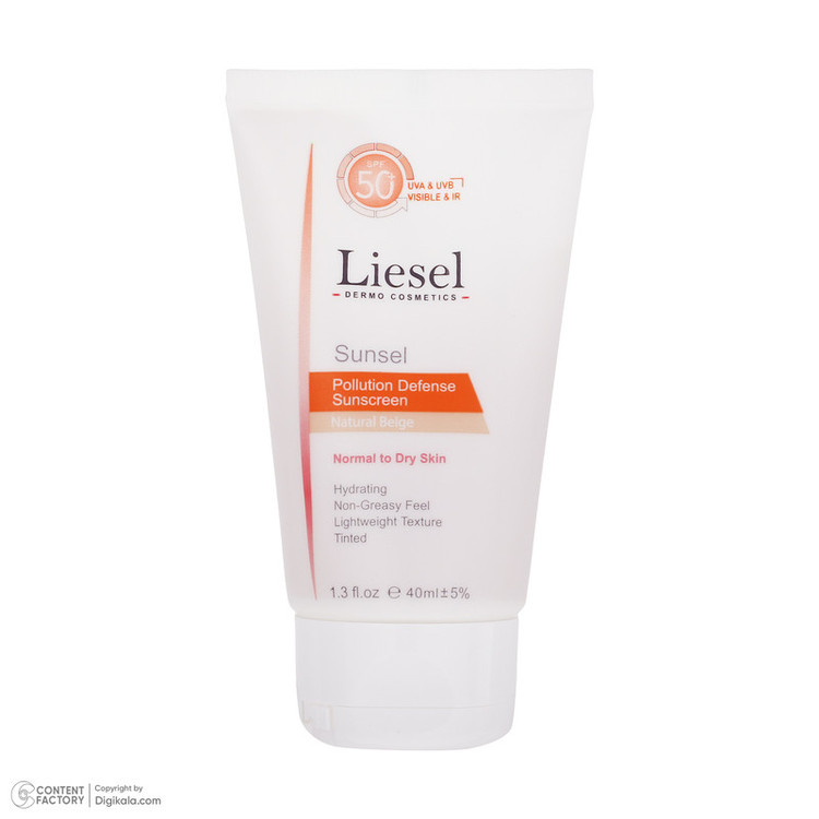 کرم ضد آفتاب رنگی لایسل SPF 50 مدل 01 مناسب انواع پوست حجم 40 میلیلیتر