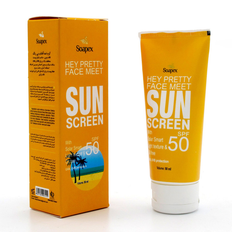 کرم ضد آفتاب و ضد لک بدون رنگ سوپکس SPF50 مدل 2x1 محافظ UVA ،UVB، مناسب انواع پوست حجم 50 میلی لیتر