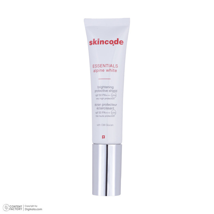فلوئید ضد آفتاب بی رنگ صورت اسکین کد SPF50 مدل ALPINE محافظ UVA مناسب برای انواع پوست حجم 30 میلی لیتر