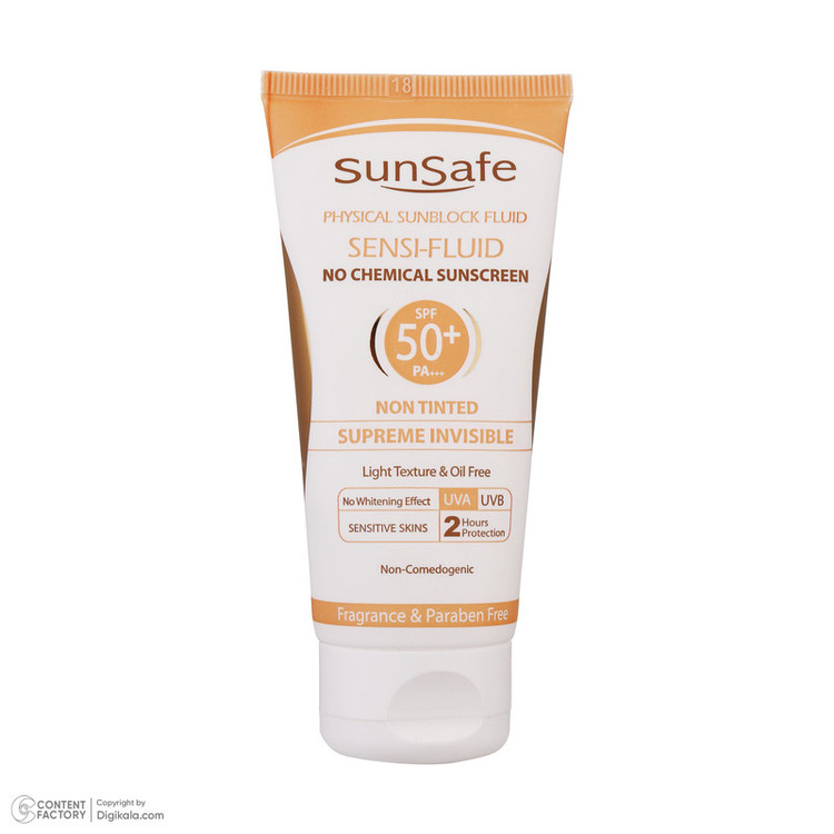 کرم ضدآفتاب سانسیف مدل سنسی فلوئید +SPF50، حجم 50 میلیلیتر