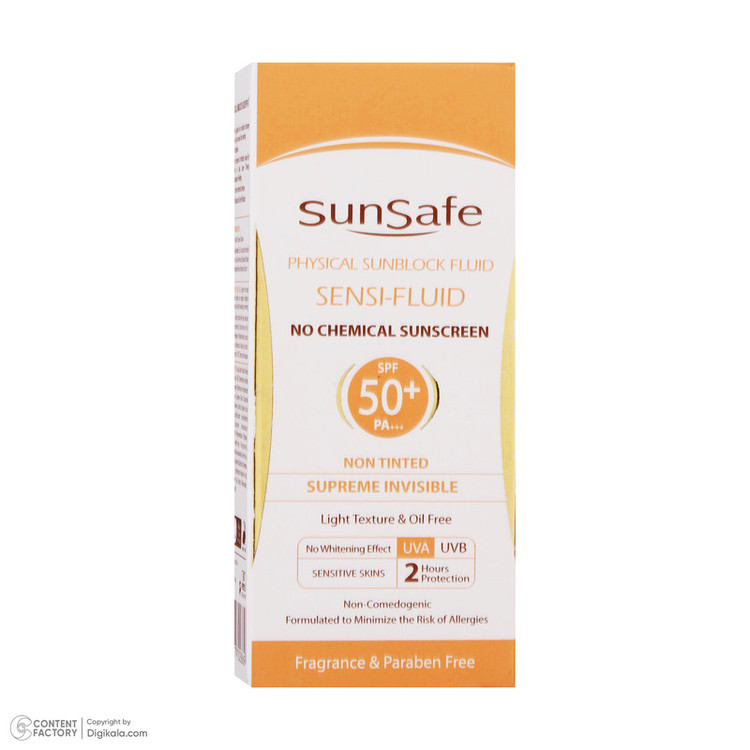 کرم ضدآفتاب سانسیف مدل سنسی فلوئید +SPF50، حجم 50 میلیلیتر
