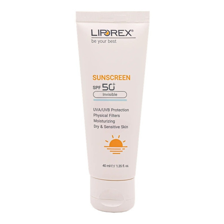 کرم ضد آفتاب بدون رنگ لیپورکس SPF 50 مدل DS محافظ UVA ،UVB، مناسب پوست خشک حجم 40 میلیلیتر