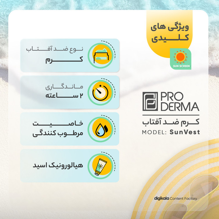 کرم ضدآفتاب و مرطوبکننده پرودرما مدل SPF60، حجم 40 میلیلیتر