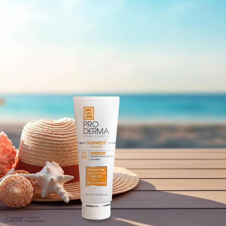 کرم ضدآفتاب و مرطوبکننده پرودرما مدل SPF60، حجم 40 میلیلیتر