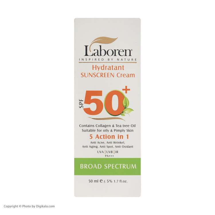 کرم ضد آفتاب رنگی صورت لابورن SPF 50 مدل 02 مناسب برای چرب حجم 50 میلیلیتر
