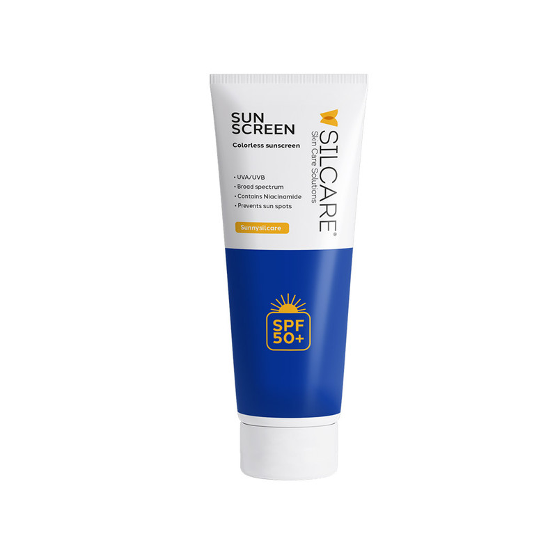 کرم ضد آفتاب بی‌رنگ دست و صورت و گردن سیلکر SPF 50 مدل Hydrating محافظ UVA و UVB مناسب برای انواع پوست حجم 50 میلی‌لیتر