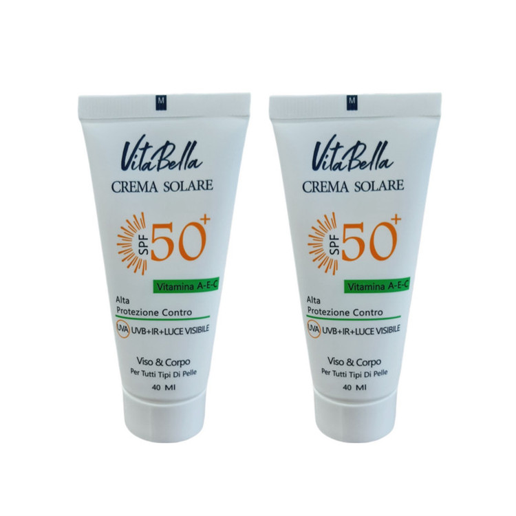 کرم ضدآفتاب بیرنگ ویتابلا SPF50 مدل 001 مناسب انواع پوست حجم 40 میلیلیتر مجموعه 2 عددی