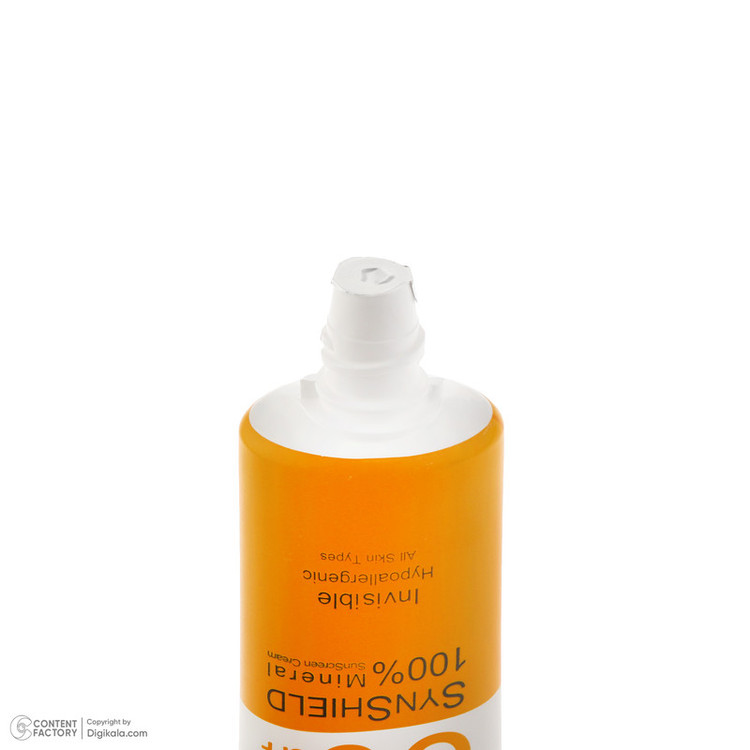 کرم ضد آفتاب بدون رنگ ساین اسکین SPF 50 مدل SYN Shield Mineral محافظ UVA ،UVB، ضد حساسیت، مناسب انواع پوست حجم 50 میلیلیتر