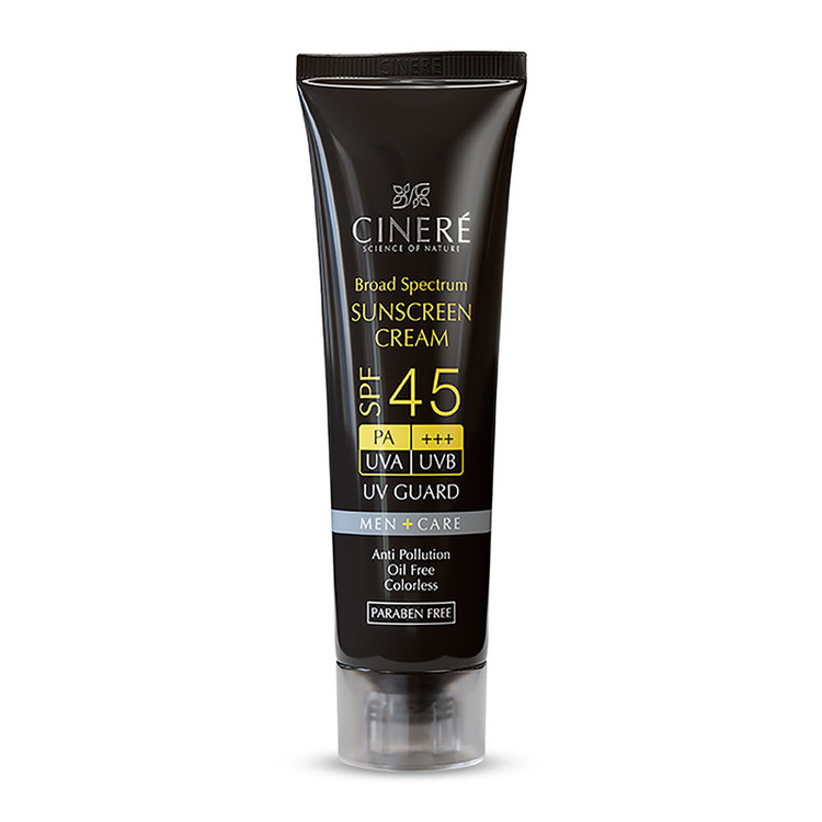 کرم ضدآفتاب آقايان SPF45 سینره، حجم 50 میلیلیتر