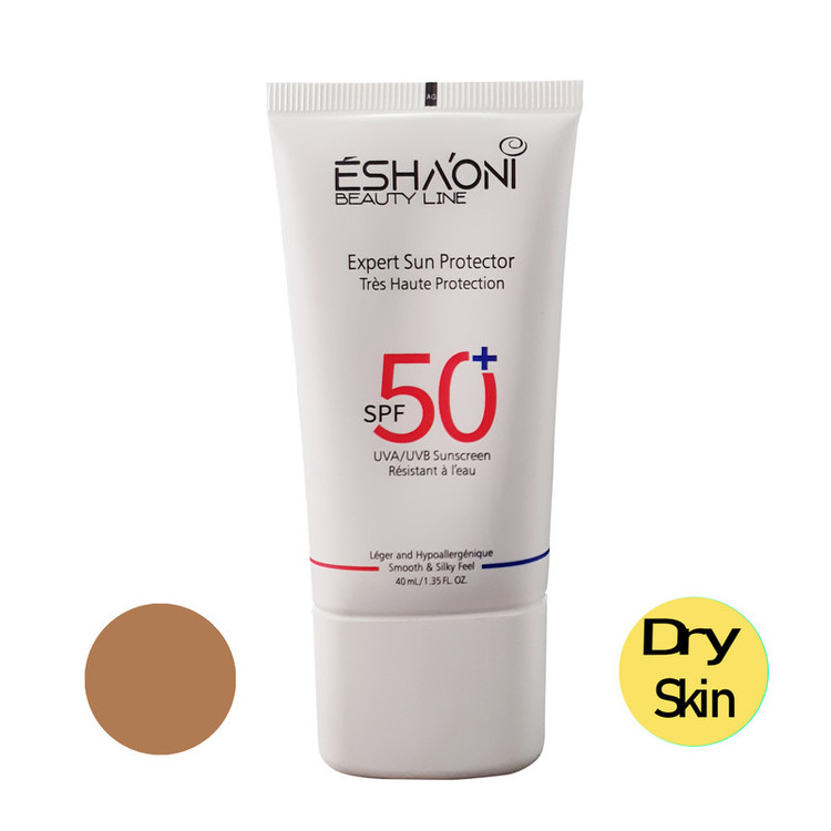 فلوئید ضد آفتاب رنگی اشااونی SPF50 مدل 02 مناسب پوست های خشک و حساس حجم 40 میلیلیتر