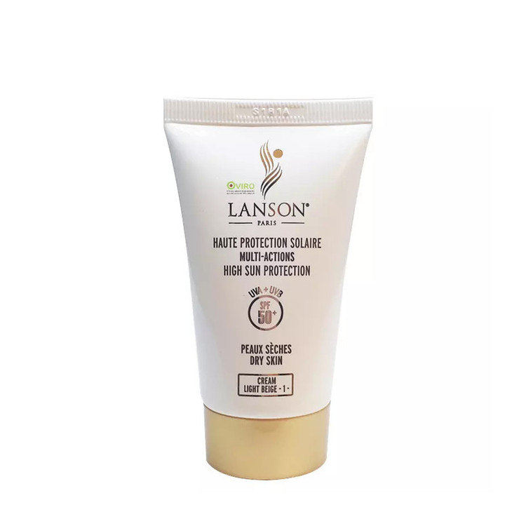 کرم ضدآفتاب رنگی لانسون SPF50 مدل مولتی اکشن شماره 1، مناسب پوستهای خشک، حجم 40 میلیلیتر