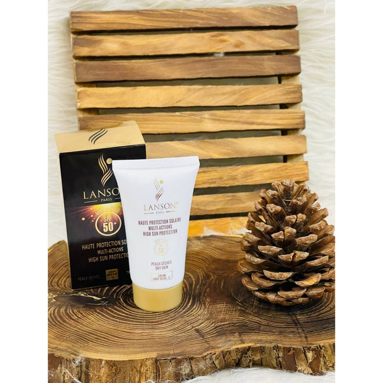 کرم ضدآفتاب رنگی لانسون SPF50 مدل مولتی اکشن شماره 1، مناسب پوستهای خشک، حجم 40 میلیلیتر