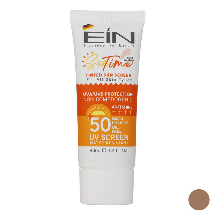 کرم ضد آفتاب رنگی ای آی ان SPF 50 مدل suntime مناسب انواع پوست حجم 40 میلیلیتر