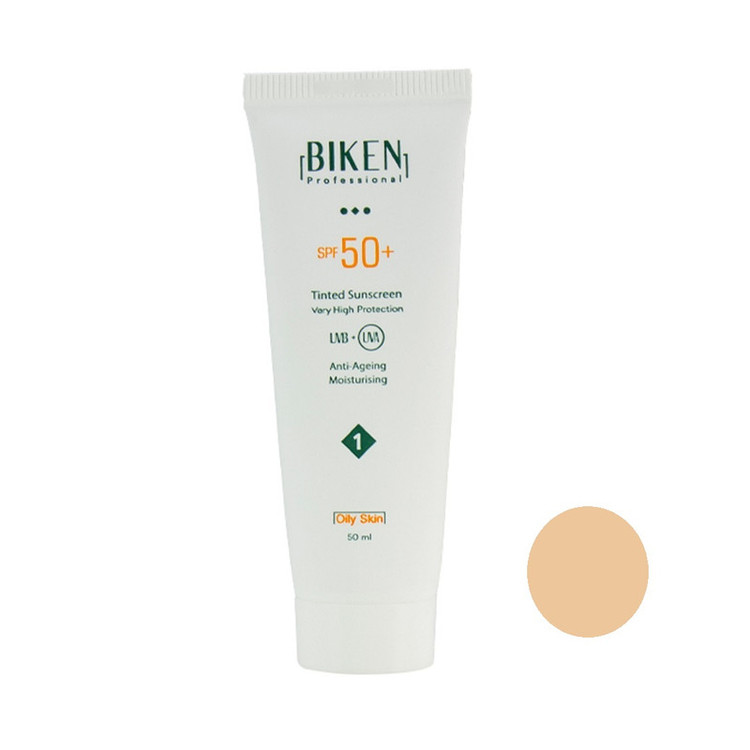 کرم ضد آفتاب رنگی بیکن SPF 50 مدل Tinted1 مناسب پوستهای چرب حجم 50 میلیلیتر