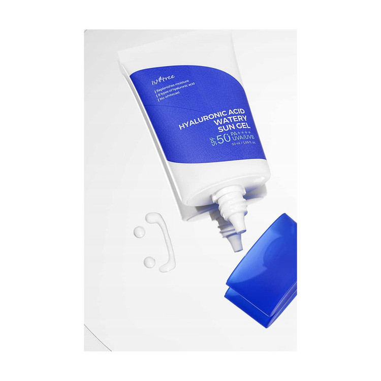 ژل ضد آفتاب بدون رنگ ایزنتری SPF 50 مدل هیالورونیک اسید مناسب پوستهای خشک و حساس حجم 50 میلیلیتر