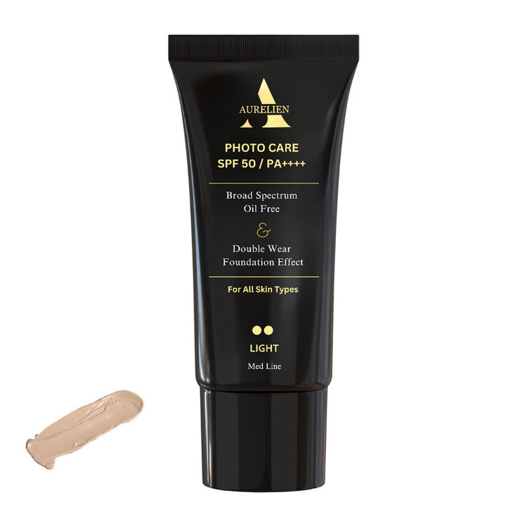 کرم ضدآفتاب رنگی اورلین SPF50 مدل 01 photo care حاوی محافظ PA+++ ،UVA ،UVB، فاقد چربی و غیرکمدونزا، مناسب انواع پوست حجم 40 میلیلیتر