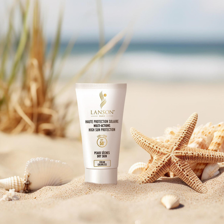 کرم ضدآفتاب بیرنگ لانسون SPF50 مدل مولتی اکشن، مناسب پوستهای خشک، حجم 40 میلیلیتر