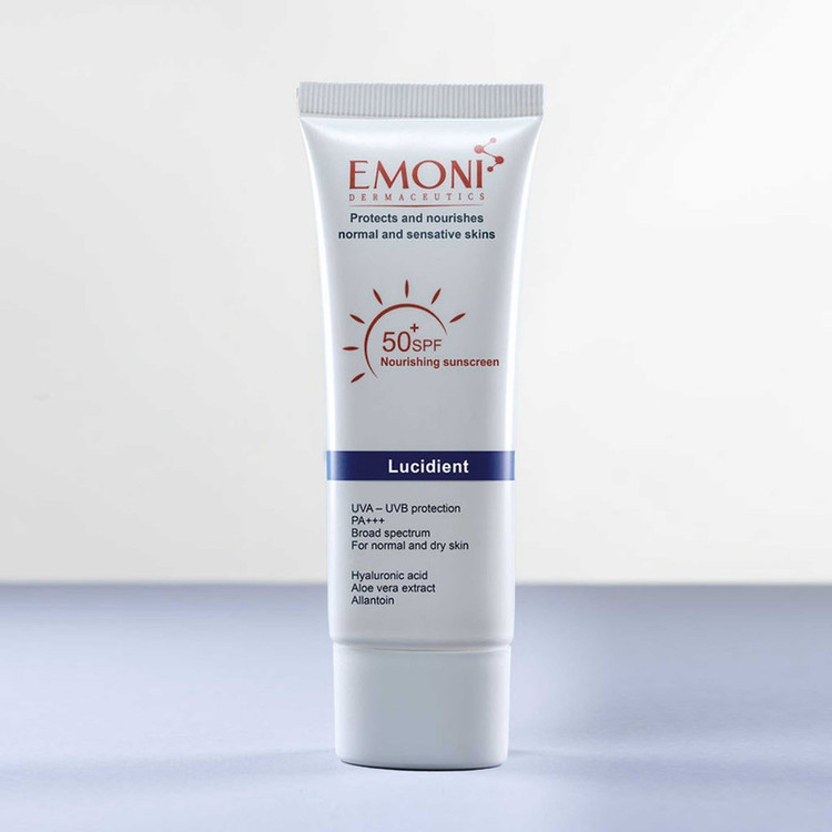 کرم ضد آفتاب بدون رنگ امونی SPF 50 مدل lucidient مناسب پوست های خشک حجم 50 میلیلیتر