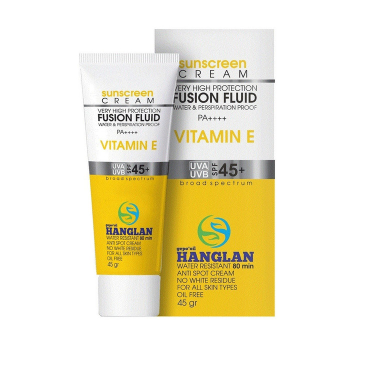 فلویید ضد آفتاب بدون رنگ جي پو اويل هانگلن SPF 45 مدل فیوژن مناسب انواع پوست حجم 45 میلیلیتر
