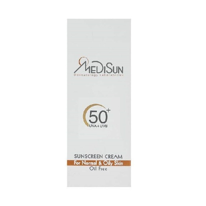 کرم ضد آفتاب بیرنگ مدیسان، SPF 50، مناسب پوستهای چرب و معمولی با حجم 50 میلیلیتر، محافظتکننده در برابر اشعههای UVA و UVB، دارای فرمولاسیون فاقد چربی، ویتامینهای E و C، با ماندگاری 2 ساعته