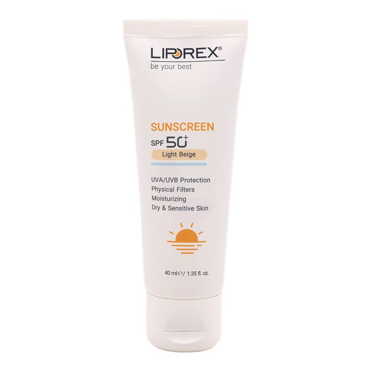 کرم ضد آفتاب رنگی لیپورکس SPF 50 مدل L-D Moisturizing مناسب پوستهای خشک و حساس حجم 40 میلیلیتر