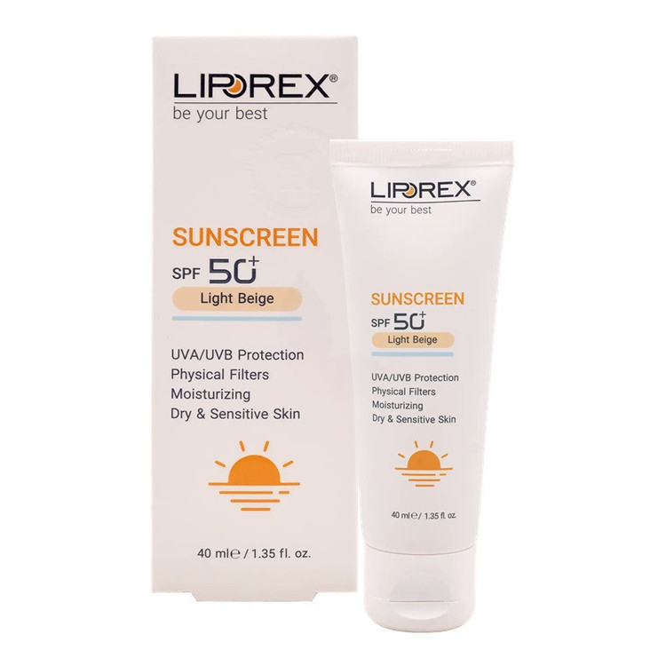 کرم ضد آفتاب رنگی لیپورکس SPF 50 مدل L-D Moisturizing مناسب پوستهای خشک و حساس حجم 40 میلیلیتر