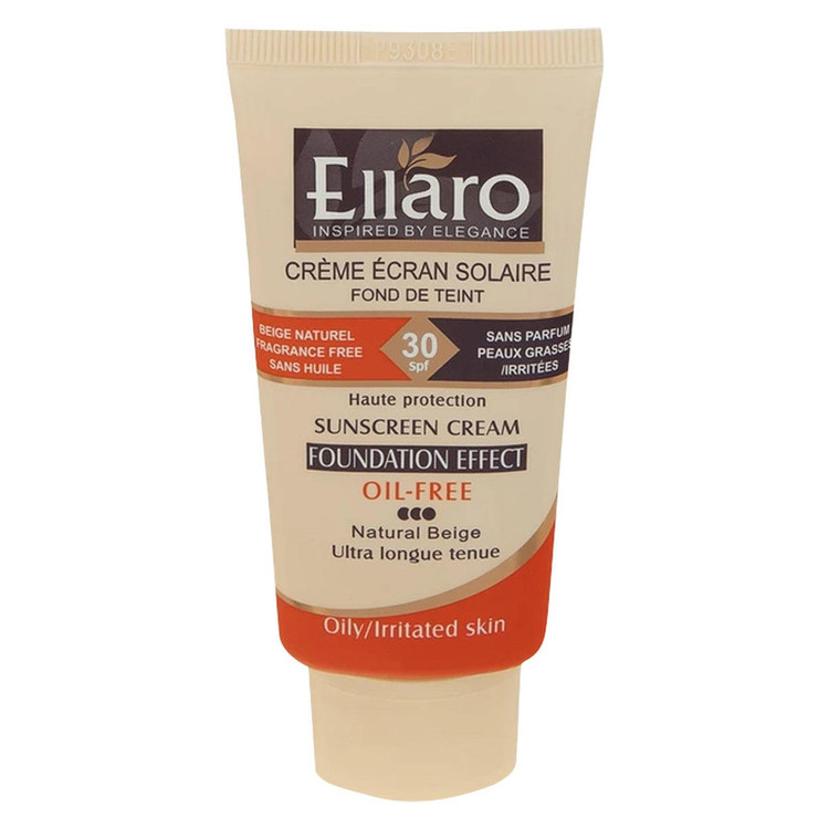کرم ضد آفتاب رنگی الارو SPF30 سری Foundation Effect مدل Natural Beige محافظ UVB، مناسب پوستهای چرب و حساس تحت لیسانس حجم 40 میلیلیتر