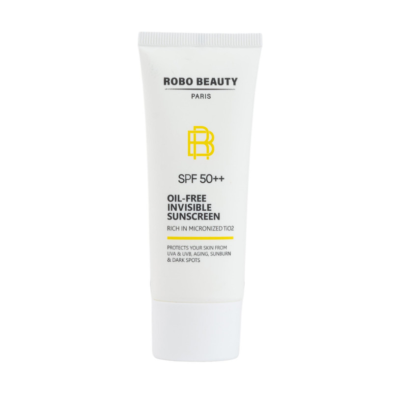 کرم ضد آفتاب بی‌رنگ صورت روبو بیوتی SPF 50 مدل Niacinamide محافظ UVA،UVB مناسب برای انواع پوست حجم 40 میلی لیتر