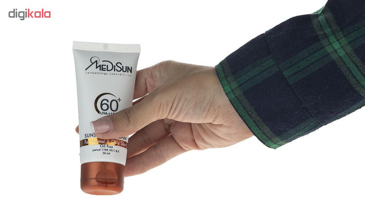 کرم ضد آفتاب رنگی مدیسان SPF 60 مدل Tinted مناسب پوستهای چرب و معمولی حجم 50 میلیلیتر