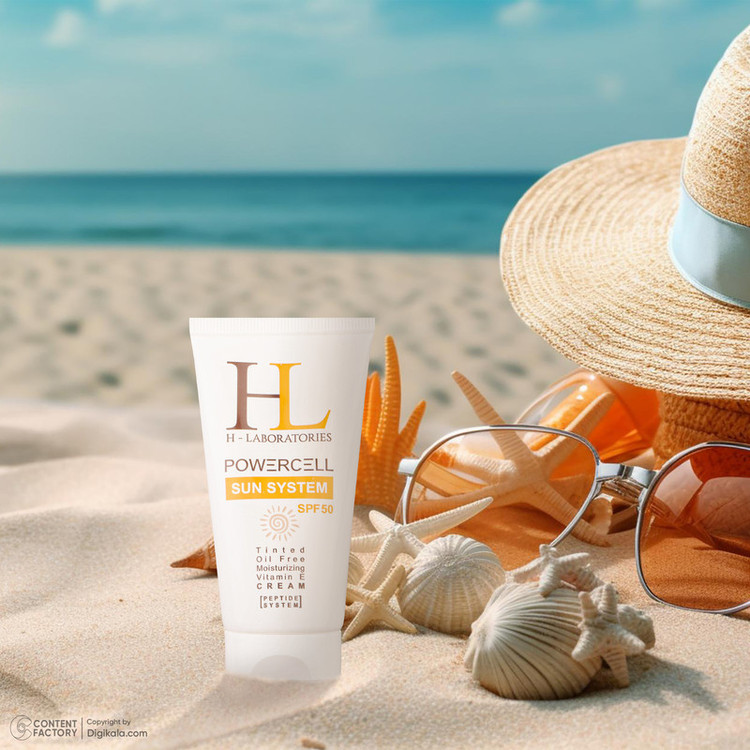 کرم ضدآفتاب رنگی اچ ال مدل SPF50 مناسب انواع پوست، حجم 50 میلیلیتر