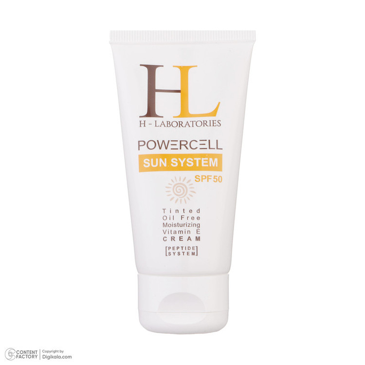 کرم ضدآفتاب رنگی اچ ال مدل SPF50 مناسب انواع پوست، حجم 50 میلیلیتر