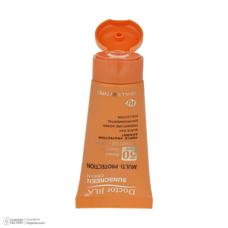 کرم ضد آفتاب رنگی دکتر ژیلا SPF 50 مدل Multi-Protection مناسب انواع پوست وزن 50 گرم