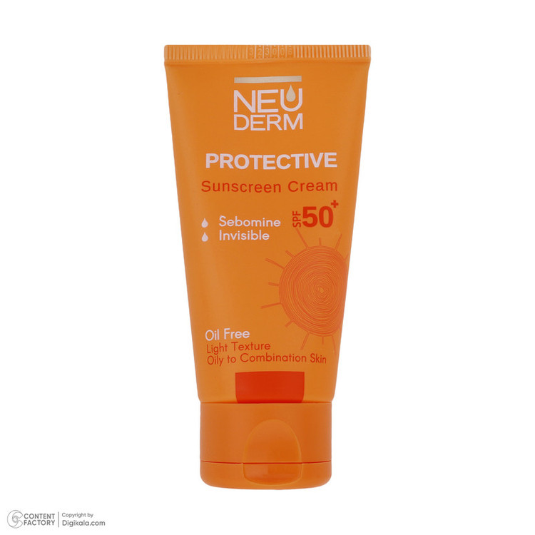 کرم ضدآفتاب بیرنگ نئودرم مدل Highly Protective SPF50، مناسب پوستهای چرب تا مختلط، حجم 50 میلیلیتر