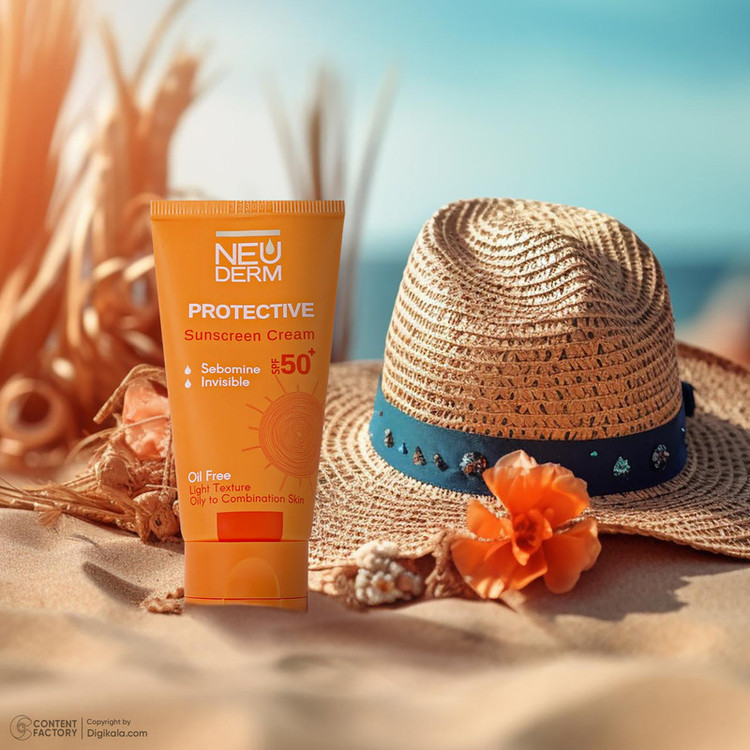 کرم ضدآفتاب بیرنگ نئودرم مدل Highly Protective SPF50، مناسب پوستهای چرب تا مختلط، حجم 50 میلیلیتر