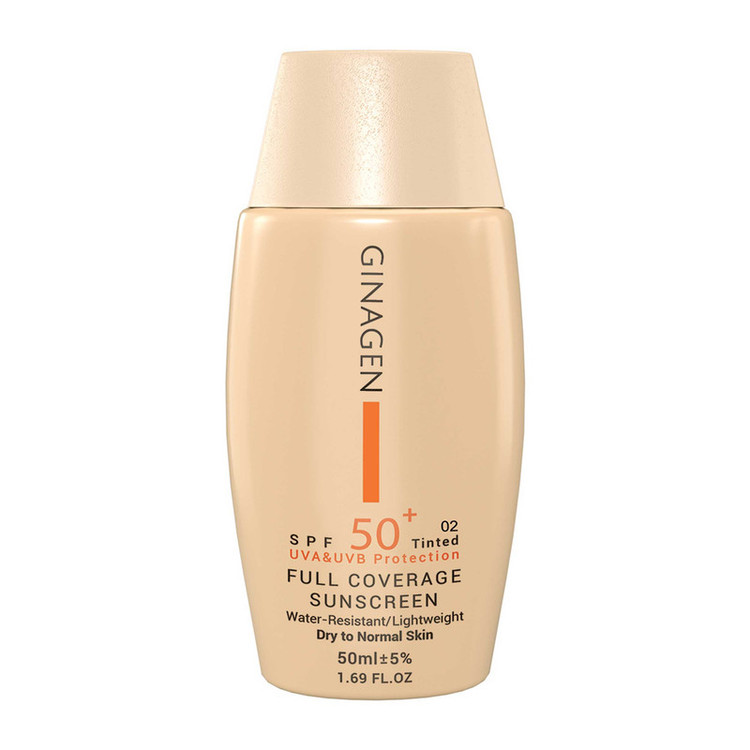 کرم ضد آفتاب رنگی ژیناژن مدل SPF50 محافظ UVA ،UVB، ضدآب، مناسب پوستهای چرب و مختلط حجم 50 میلیلیتر