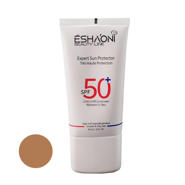 فلوئید ضد آفتاب رنگی اشااونی SPF50 مدل 02 مناسب پوست های چرب و آکنه دار حجم 40 میلیلیتر