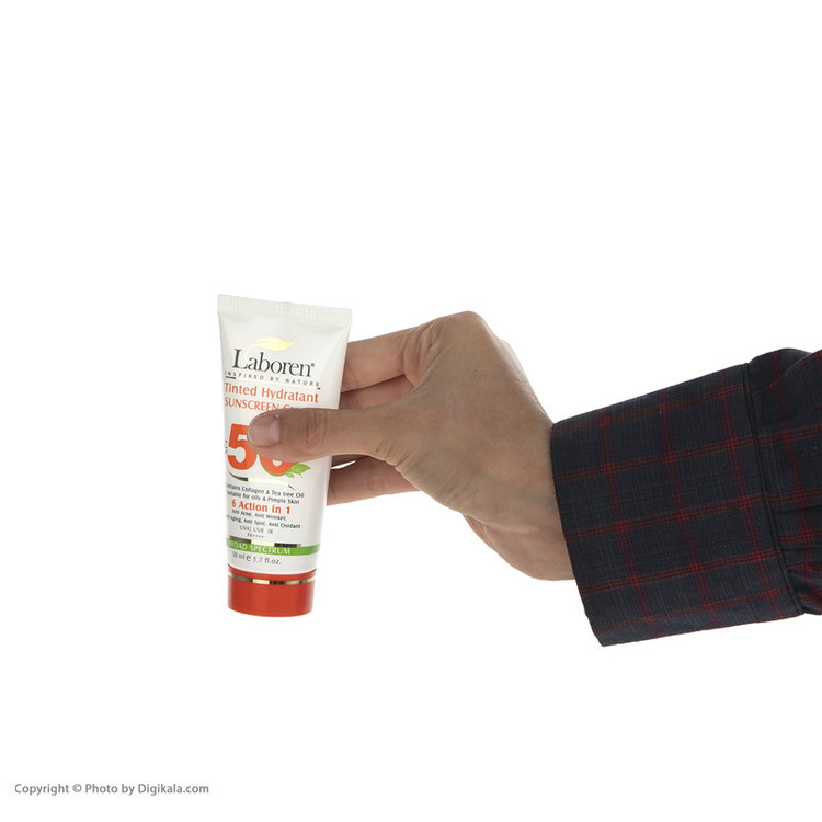 کرم ضد آفتاب رنگی لابورن +SPF50 کد 01 حجم 50 مناسب پوست های چرب حجم 50 میلیلیتر