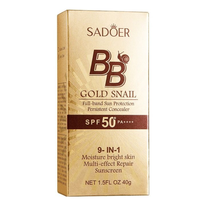 کرم ضدآفتاب رنگی سادور SPF 50 مدل حلزون محافظ UVA و ++++PA آبرسان مناسب انواع پوست حجم 40 میلی لیتر