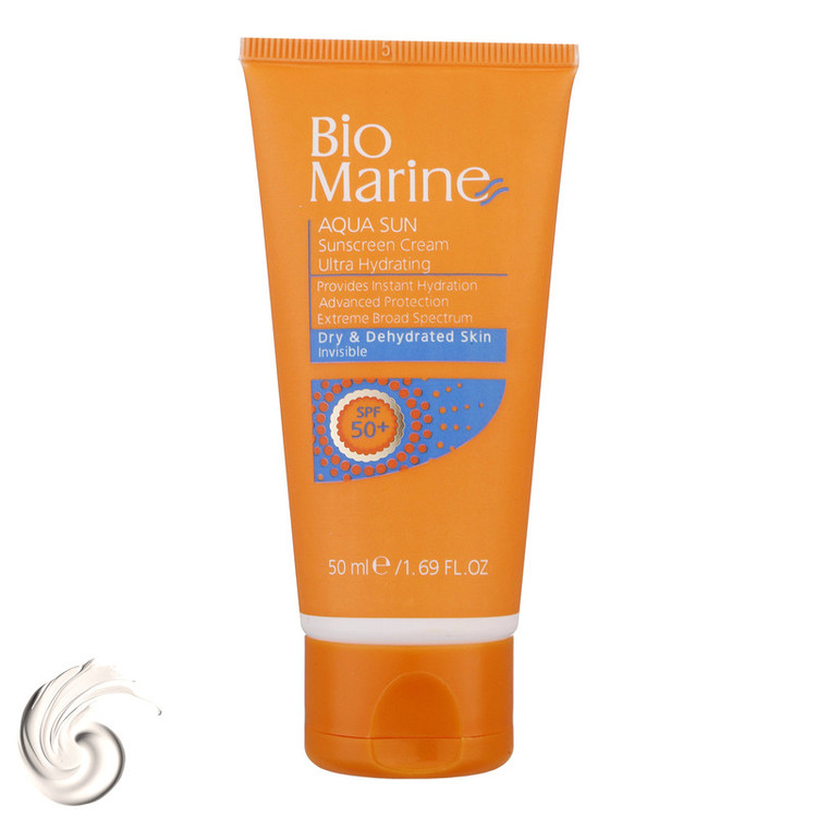 کرم ضدآفتاب بیرنگ بایومارین SPF50 مدل AQUA SUN، مناسب پوستهای خشک، حجم 50 میلیلیتر
