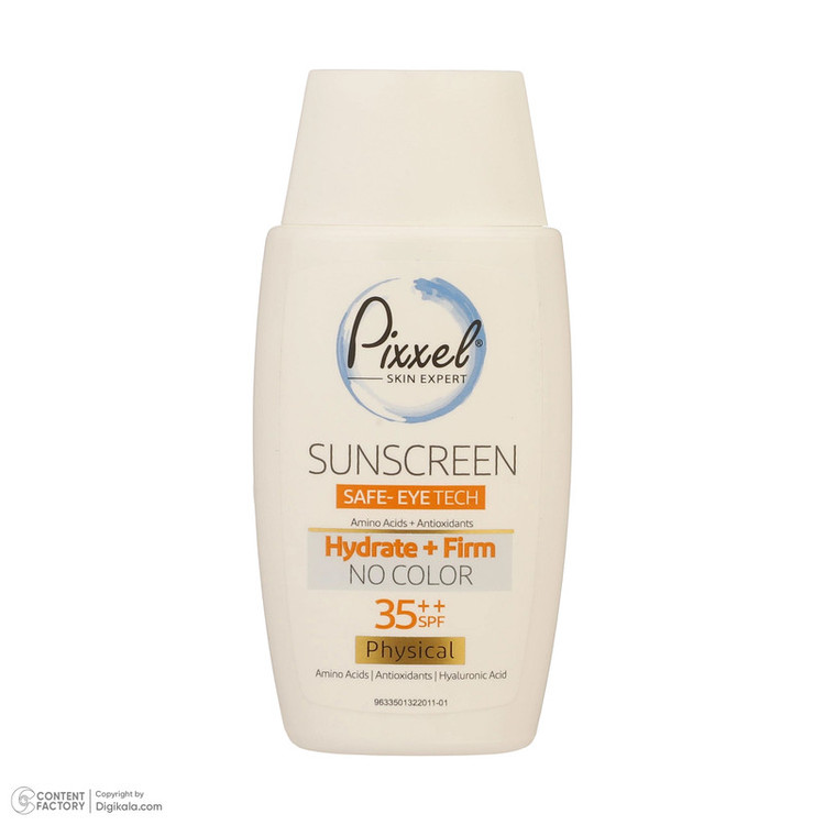 کرم ضد آفتاب بدون رنگ پیکسل SPF35 مدل Physical مناسب انواع پوست حجم 50 میلیلیتر